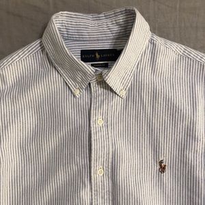 EUC Ralph Lauren Blue Striped Oxford